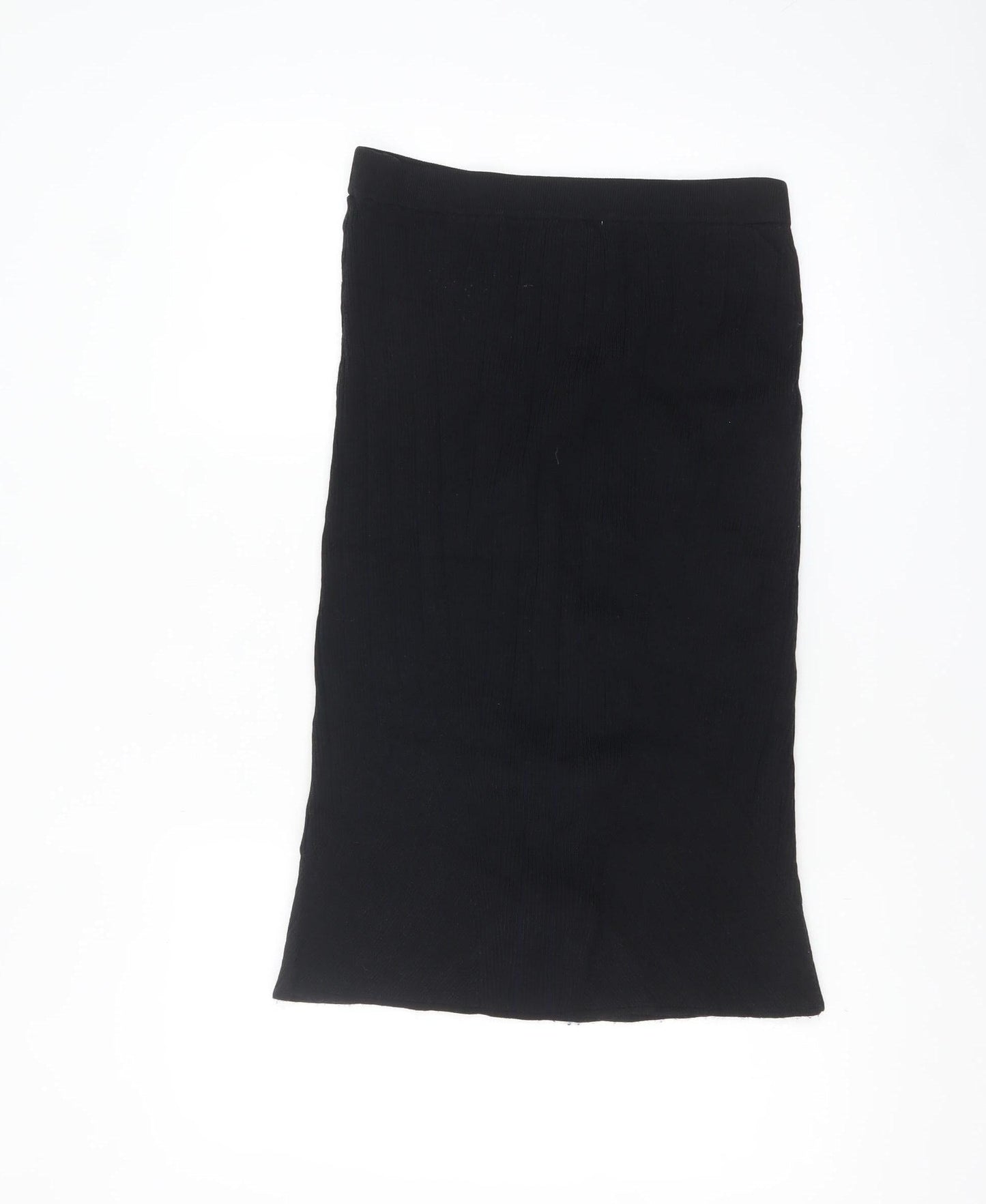 H&M Women’s Black Ribbed Knit Midi Pencil Skirt Size 12