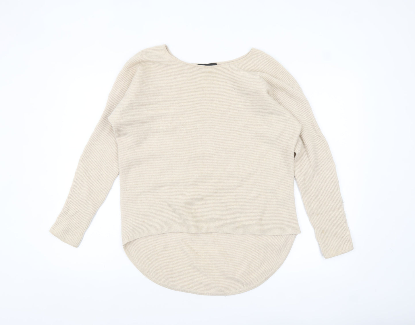 Marks and Spencer Women’s Beige 100% Cashmere Ribbed Pullover Jumper UK 12