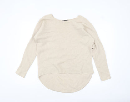 Marks and Spencer Women’s Beige 100% Cashmere Ribbed Pullover Jumper UK 12