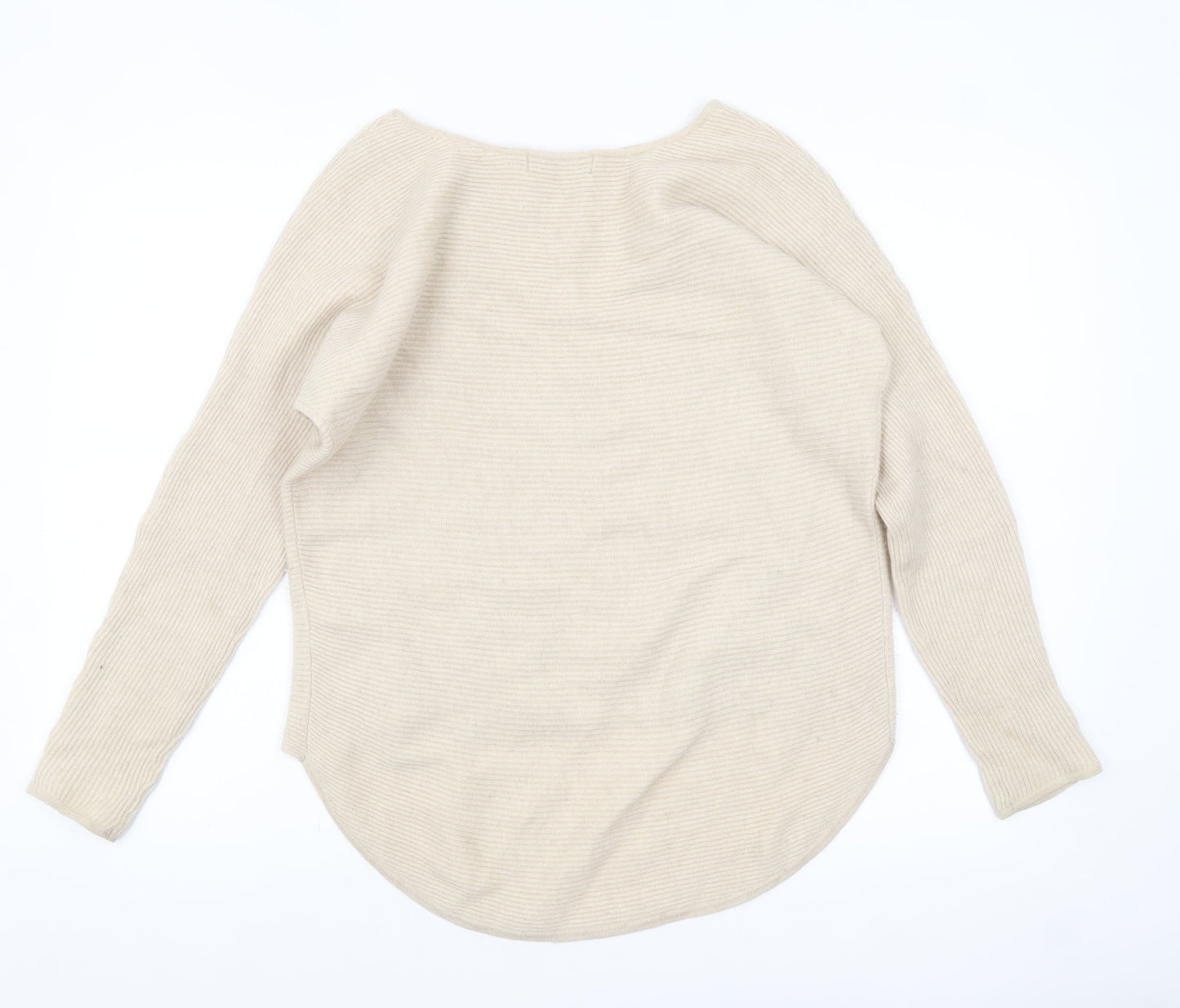 Marks and Spencer Women’s Beige 100% Cashmere Ribbed Pullover Jumper UK 12