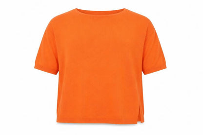 Tu Women Orange Size 16 Relaxed Fit Short Sleeve Pullover Jumper