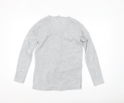 Missguided Women’s Grey Lace-Up Knit Tunic Top Size 8