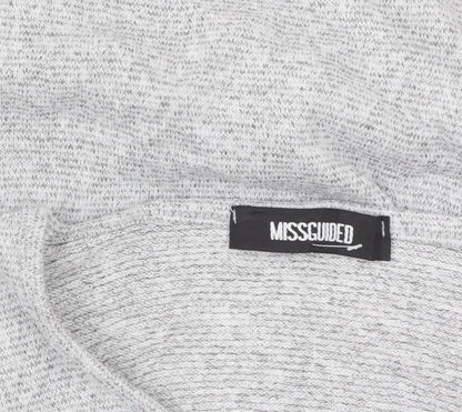 Missguided Women’s Grey Lace-Up Knit Tunic Top Size 8