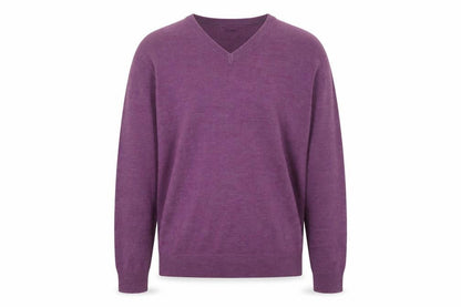 James Pringle Men’s Purple V-Neck Acrylic Jumper XL