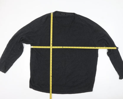Red Herring Men's Black 2XL Cotton Crew Neck Pullover Jumper