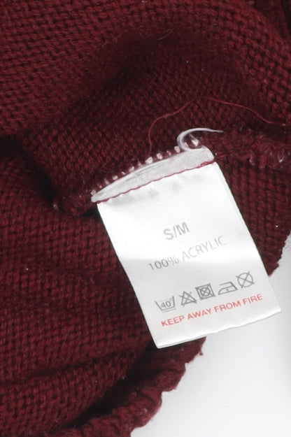 Pink Vanilla Women's Red Boat Neck Knit Jumper S