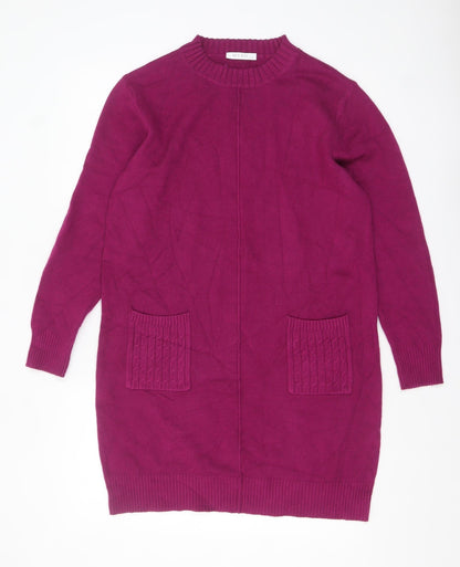 MIAO Womens Purple Long Sleeve Tunic Knit Jumper Size L