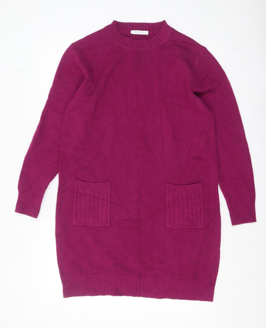MIAO Womens Purple Long Sleeve Tunic Knit Jumper Size L