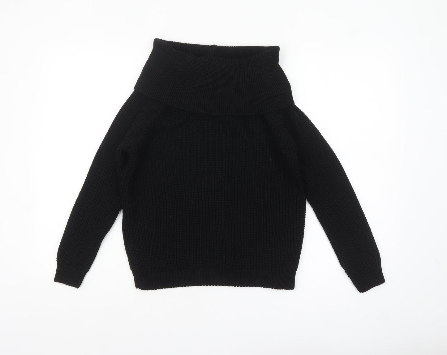 New Look Teens Black Cowl Neck Chunky Knit Long Sleeve Jumper Size 14