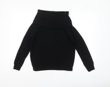 New Look Teens Black Cowl Neck Chunky Knit Long Sleeve Jumper Size 14