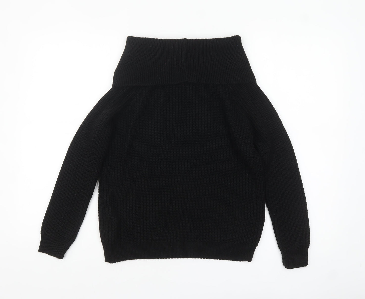 New Look Teens Black Cowl Neck Chunky Knit Long Sleeve Jumper Size 14