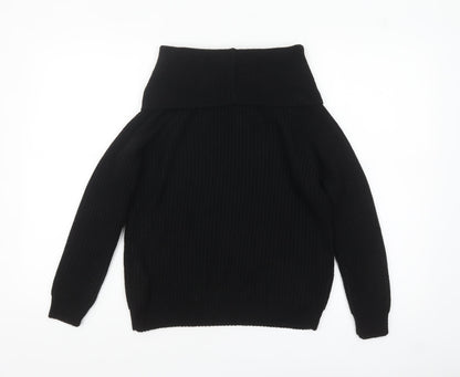 New Look Teens Black Cowl Neck Chunky Knit Long Sleeve Jumper Size 14