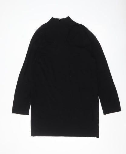 Hush Women's Black Mock Neck Long Sleeve Pullover Jumper Size 8
