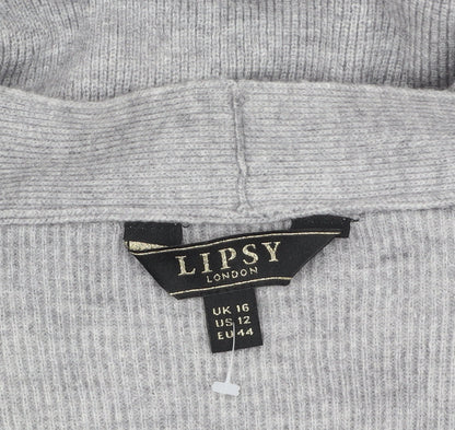 Lipsy Women’s Grey Long Sleeve Open Cardigan UK 16