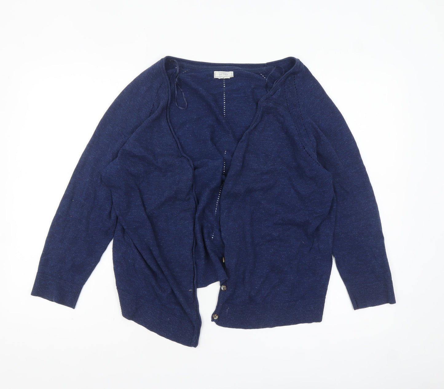 Fat Face Women's Blue Cotton Cardigan Size 18 Long Sleeve Knit