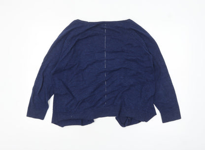 Fat Face Women's Blue Cotton Cardigan Size 18 Long Sleeve Knit
