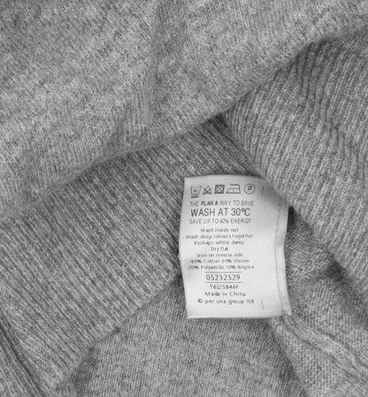 Marks and Spencer Women’s Grey 3/4 Sleeve Bow Knit Jumper Size 16