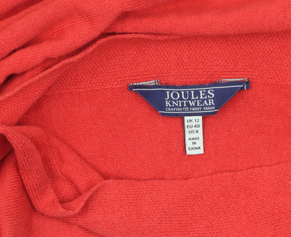 Joules Womens Red Knit Long Sleeve Crew Neck Cotton Jumper UK 12