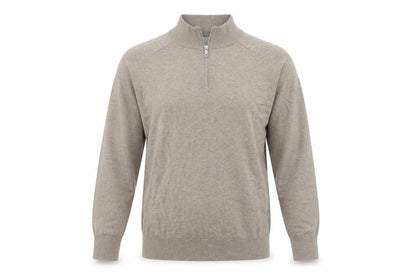Marks & Spencer Men's Beige Cotton 1/2 Zip Jumper Size S Regular