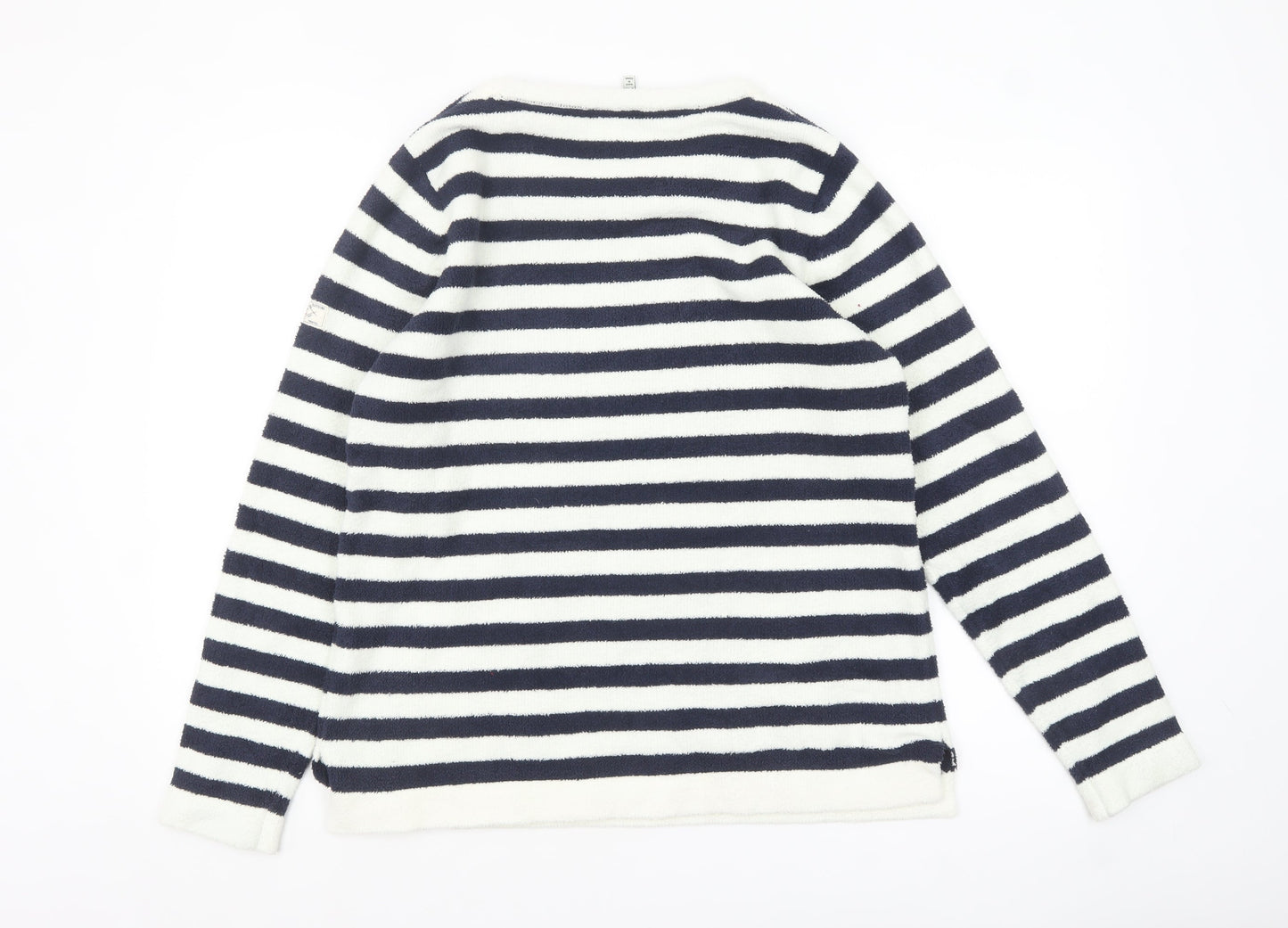 Joules Women’s Blue Striped Star Crew Neck Knit Jumper Size 14