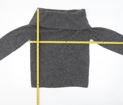 H&M Women’s Grey Cowl Neck Chunky Knit Jumper Size S