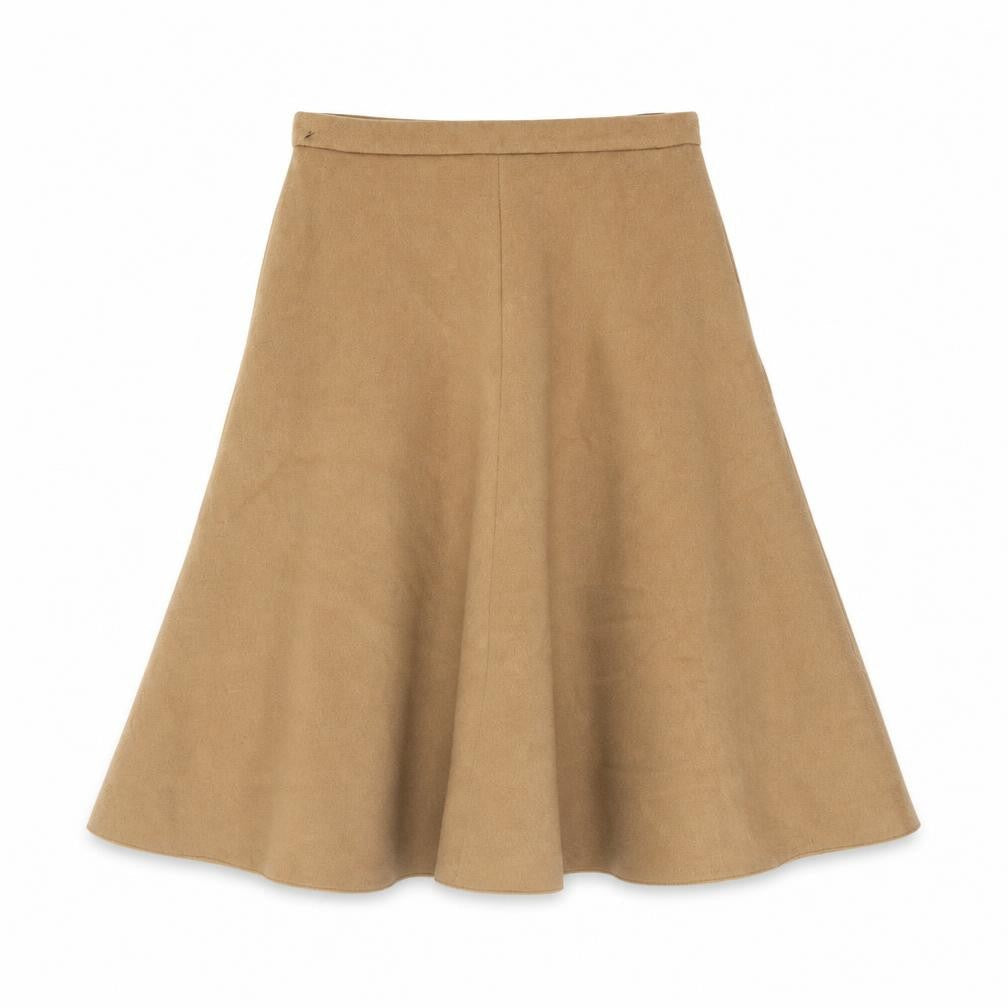 Marks and Spencer Womens Beige Wool Blend A-Line Midi Skirt Size 12