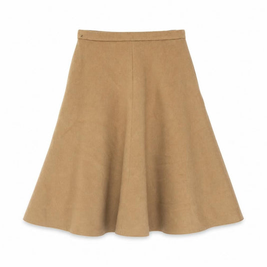 Marks and Spencer Womens Beige Wool Blend A-Line Midi Skirt Size 12