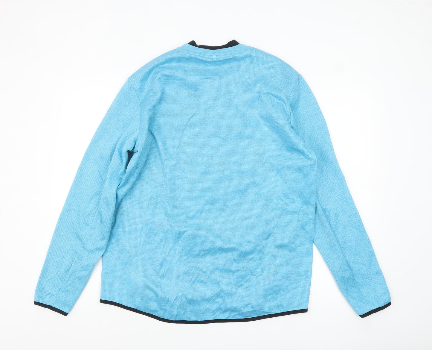 Nike Men's Blue Dri-FIT 1/4 Zip Long Sleeve Running Top L