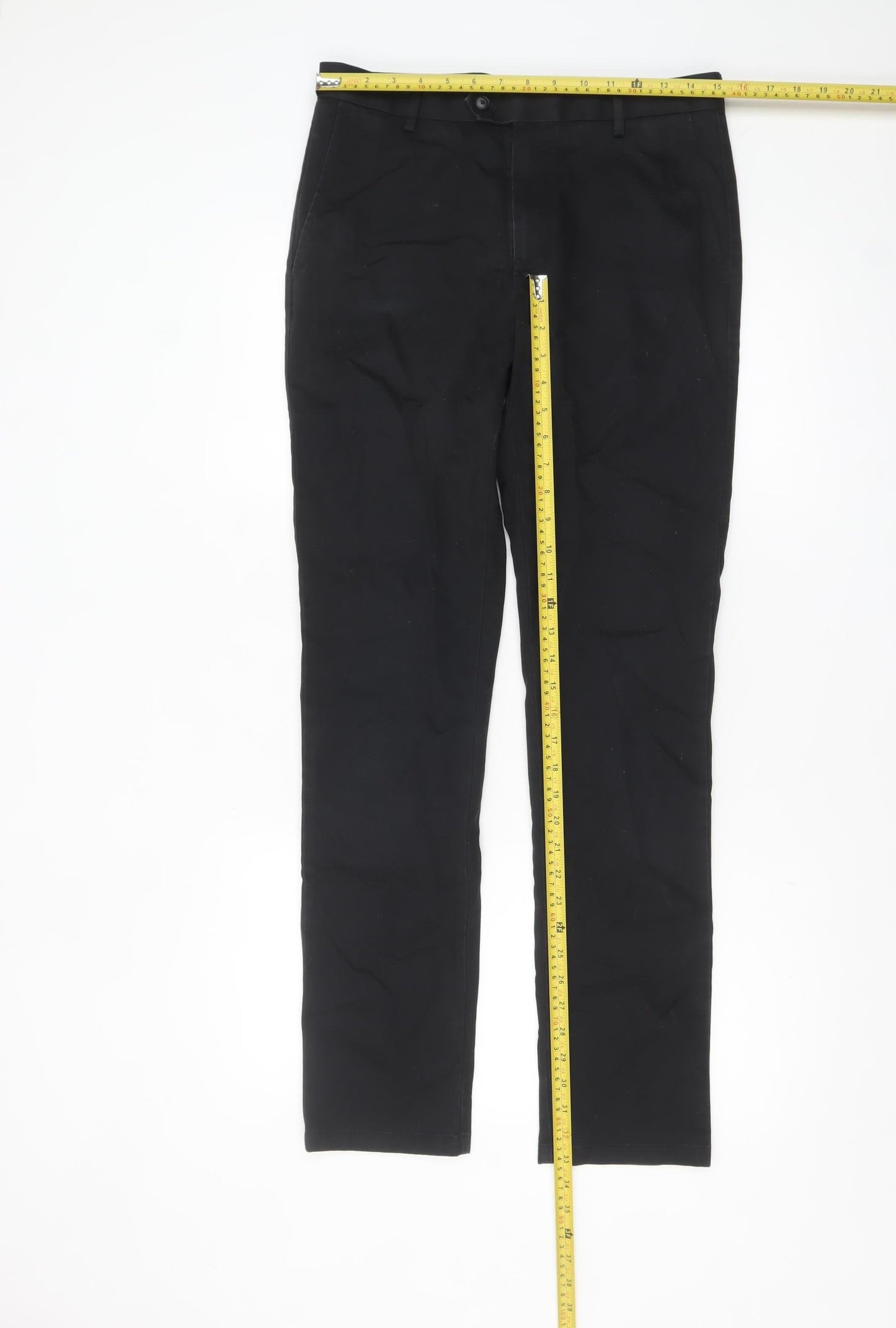 Charles Tyrwhitt Men's Black Slim Fit Chino Trousers 30W 32L