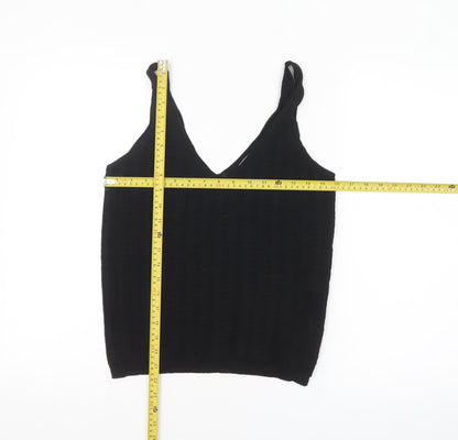 Oliver Bonas Women's Black Knit V-Neck Camisole Tank Top Size 8