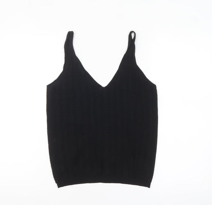 Oliver Bonas Women's Black Knit V-Neck Camisole Tank Top Size 8