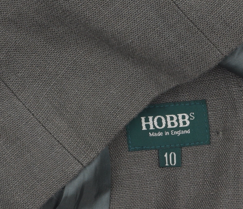 Hobbs Women Brown Linen Tailored Suit Jacket Size 10 Classic Workwear