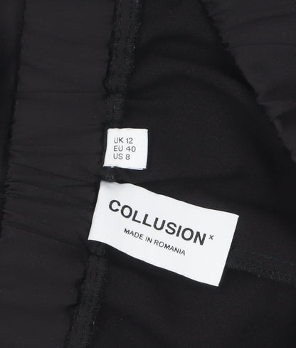 Collusion Women’s Black Regular Fit Satin Shorts Size 12