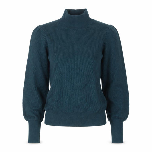 Front view of Hush Women’s Green Mock Neck Wool Blend jumper XS