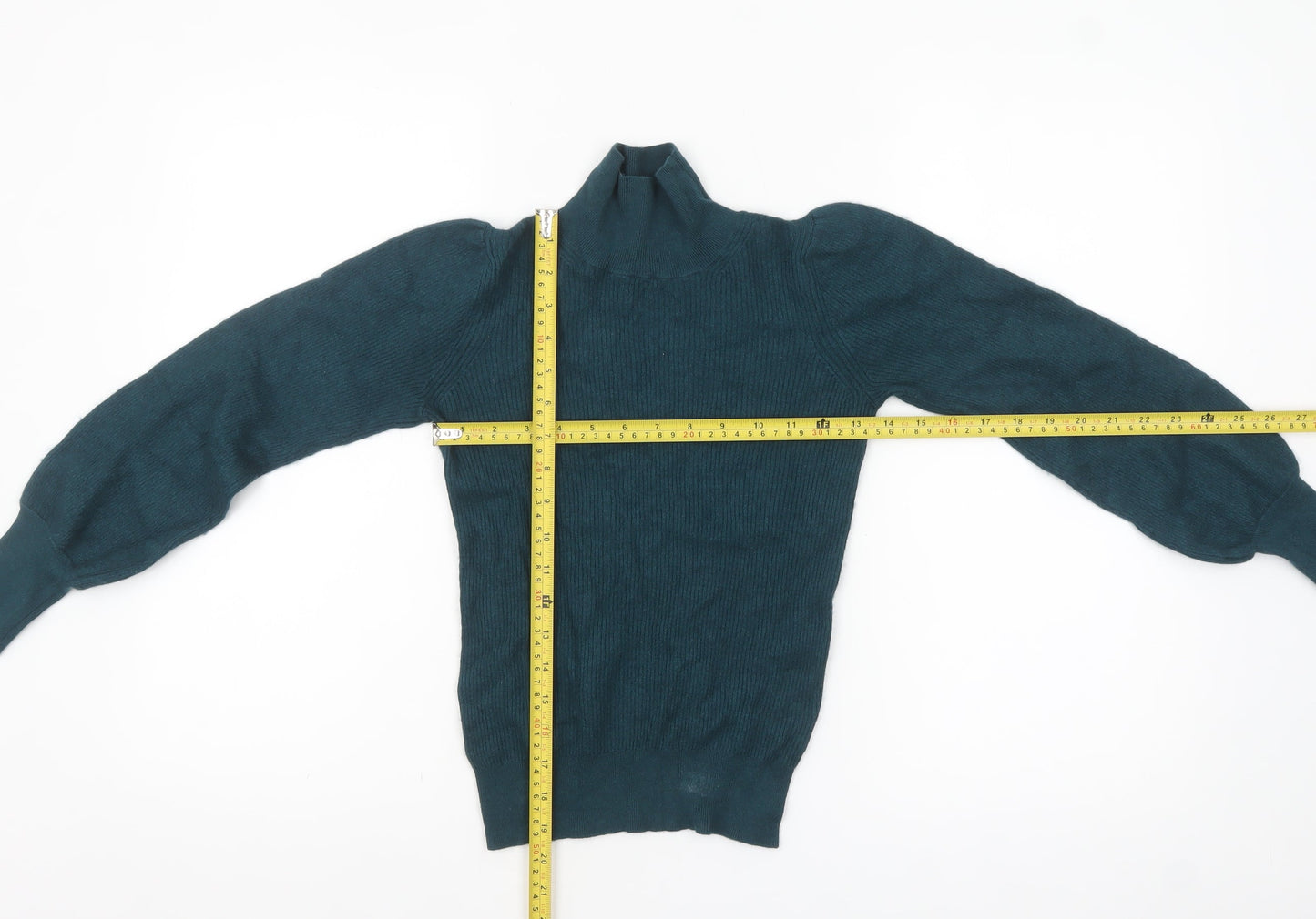 Hush Women’s Green Mock Neck Wool Blend Pullover Jumper XS