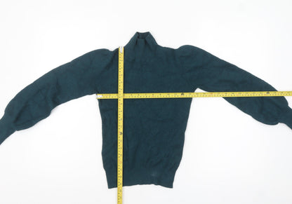 Hush Women’s Green Mock Neck Wool Blend Pullover Jumper XS