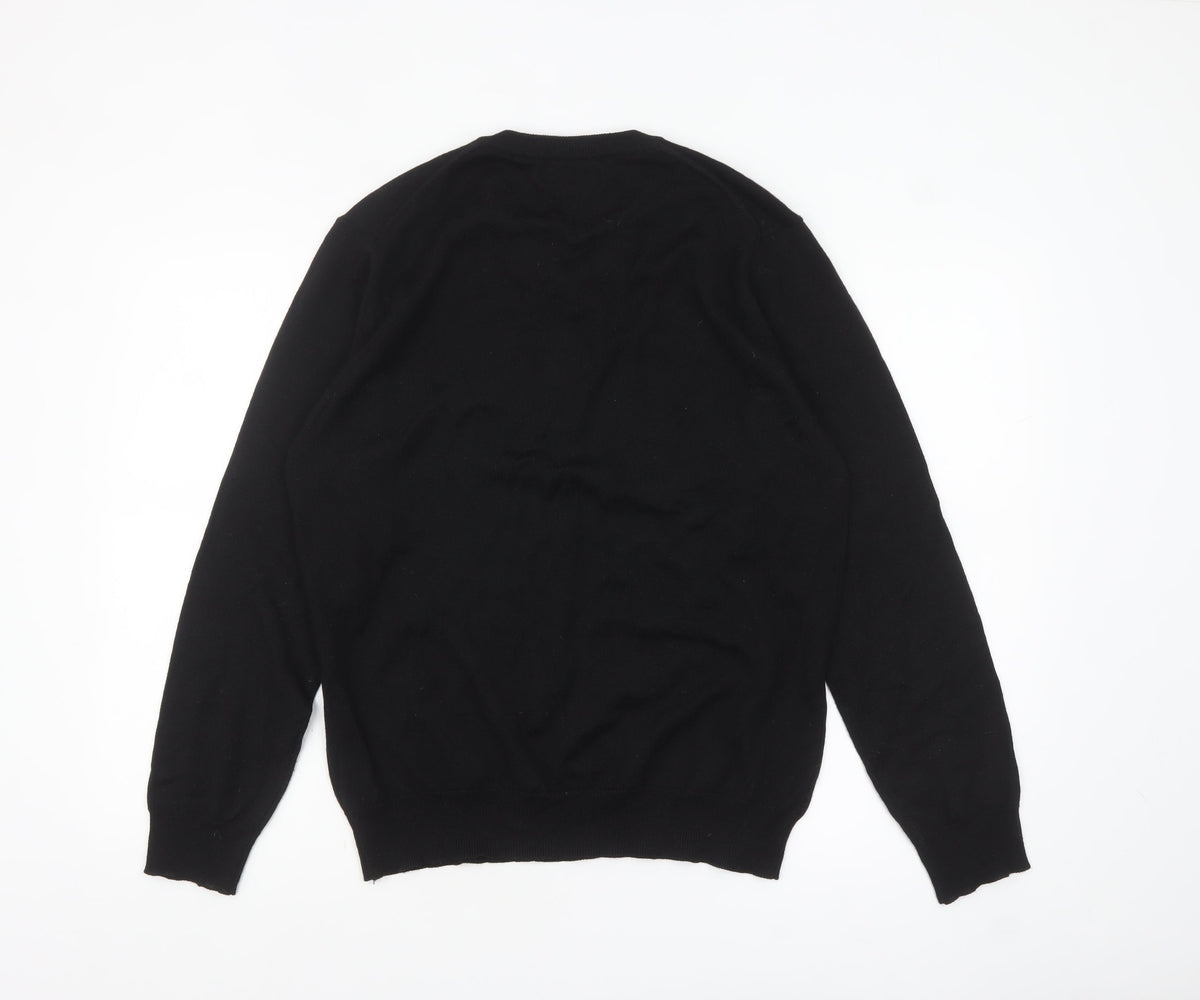 Blazer Men's Black V-Neck Pullover Jumper Size M Classic Knit