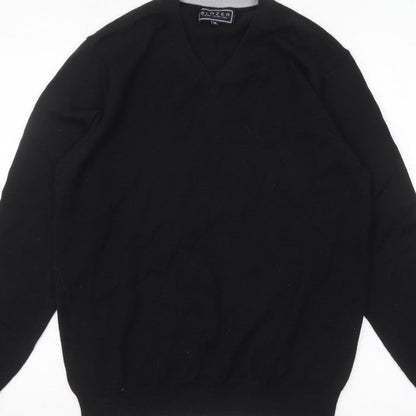 Blazer Men's Black V-Neck Pullover Jumper Size M Classic Knit