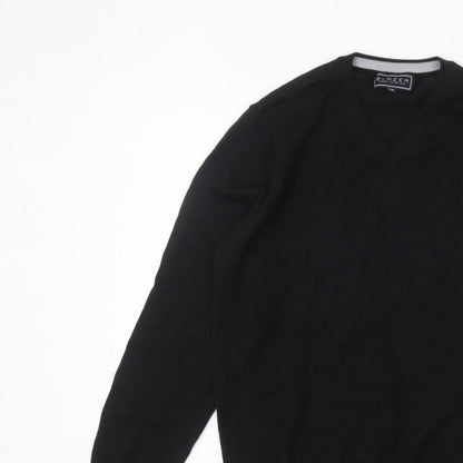 Blazer Men's Black V-Neck Pullover Jumper Size M Classic Knit