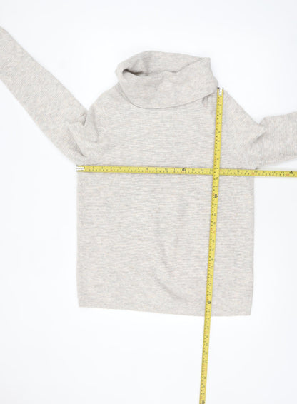 White Stuff Women’s Beige Wool Cowl Neck Pullover Jumper UK 10