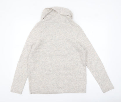 White Stuff Women’s Beige Wool Cowl Neck Pullover Jumper UK 10