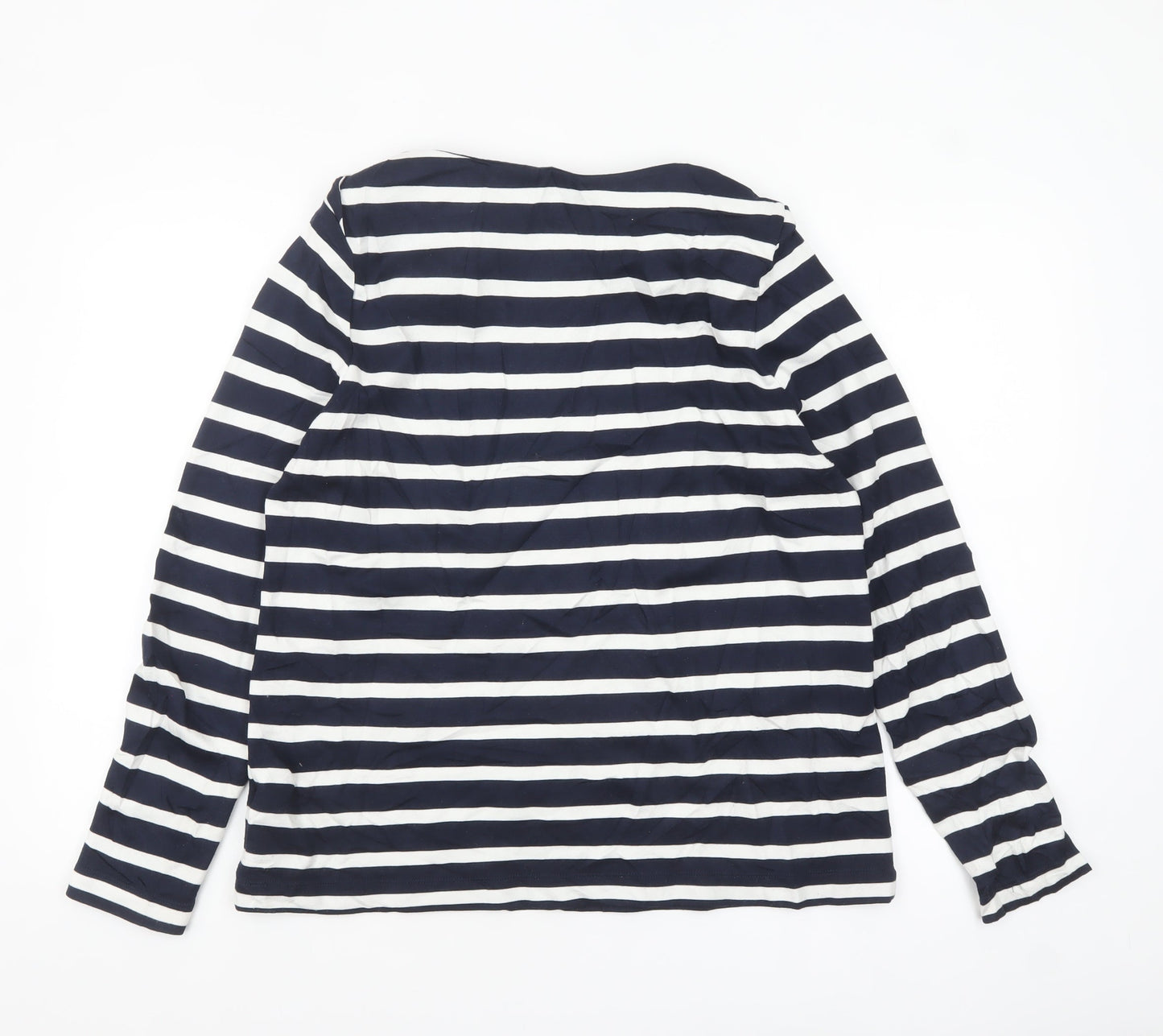 Marks and Spencer Women’s Blue Striped Long Sleeve Jersey T-Shirt Size 14