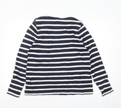 Marks and Spencer Women’s Blue Striped Long Sleeve Jersey T-Shirt Size 14