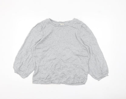 Hush Womens Grey Cotton Long Sleeve Basic Blouse Size L