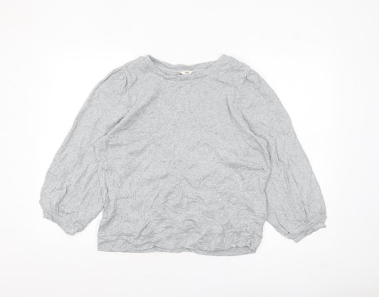 Hush Womens Grey Cotton Long Sleeve Basic Blouse Size L