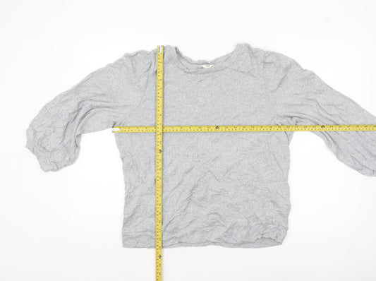 Hush Womens Grey Cotton Long Sleeve Basic Blouse Size L