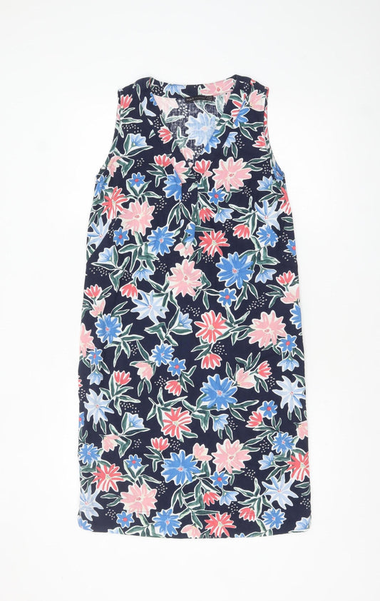 Marks and Spencer Women's Multicoloured Floral Shift Dress Size 6 Long