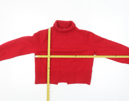 Nicole Farhi Women’s Red Wool Roll Neck Pullover Jumper Size S