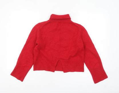 Nicole Farhi Women’s Red Wool Roll Neck Pullover Jumper Size S