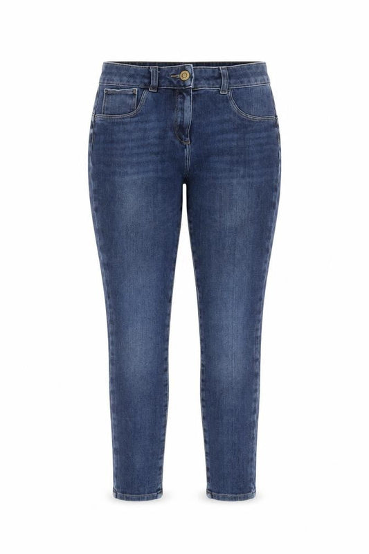 Front view of Next Women Blue, size 10, Skinny Stretch Denim Jeans
